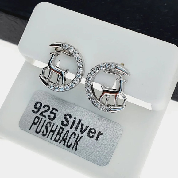 "925 sterling silver luxury CZ earrings for women/girls, Best for RJUS2226 - Picture 3 of 10